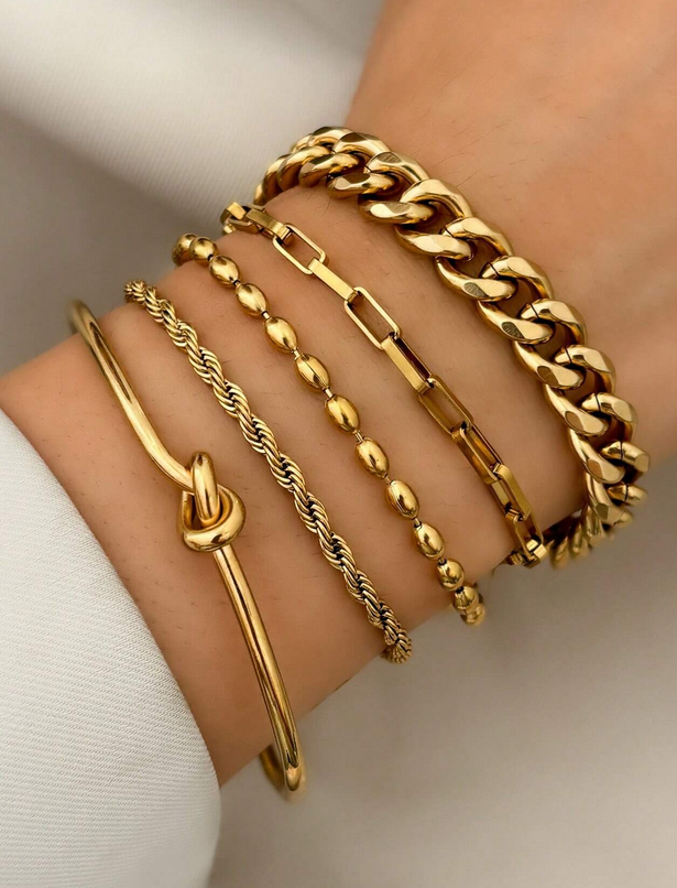Pulseras Rosa (set con las 5 pulseras)