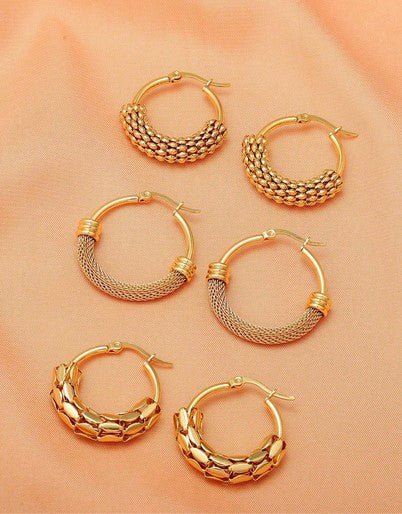 Aretes Gina (3 pares)